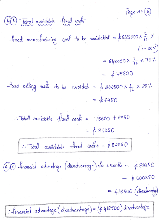 Poge fmed manutadaning cok to be auaidabld 648.00x C-20% X 648000x 12 5600 fred telling do be avoided 00500 2 X 0/ = ^6750 To