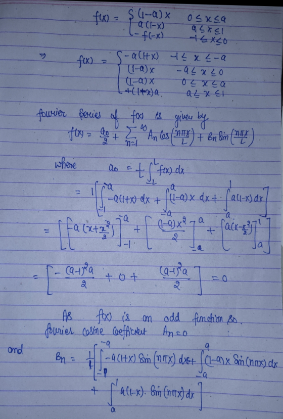 f(x) = SG-a)X I aci-x) l-f(-x) Osasa a EXCI ILXLO > f(x) = S-a (HX) 11-a)x (l-a) X L +(1+2)a 42 x 4-a -asalo OX5Q aLX EL four