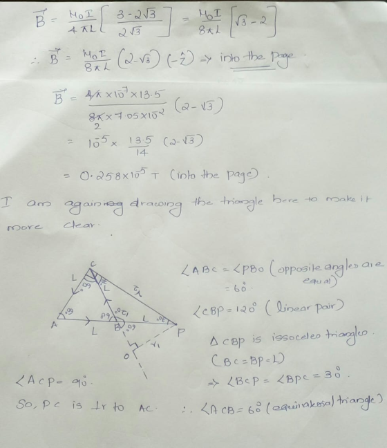 B HOI 4 TL 3-23 213 MI 8th B = MOR (213) (-2) > into the page B = 42x107x13.5 8xx 7.05X102 (2-15) 2 105x 13.5 14 (2-13) 0.258