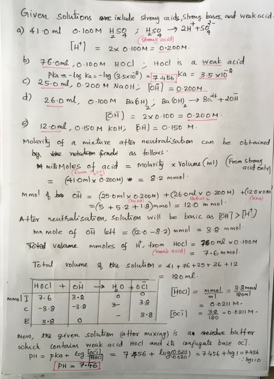 weak acid Strong acids ta on it so Given solutions are include strong acids, Strong bases, and w a) 41.0 ml o. 100M HSO 4 so