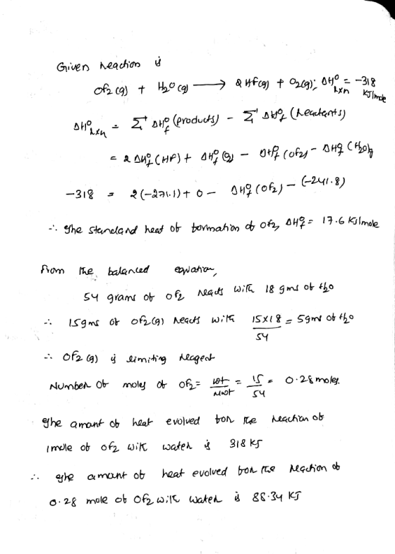 Given reaction ý ofa cg) + Hockey — a ufcges + O2(g): 04.-318 Dholen - E DHO (products} - { DHg (recetents) ca Dug CHF) + AH