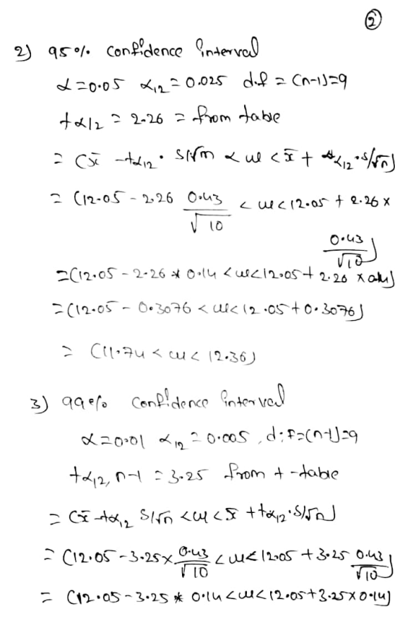 23 95% confidence interval 2 20:05 X2= 0.025 difa (0-1)=9 +212= 2.26 = from table a coctai2. Sirm aulcst * 205/80 - (12-05-22