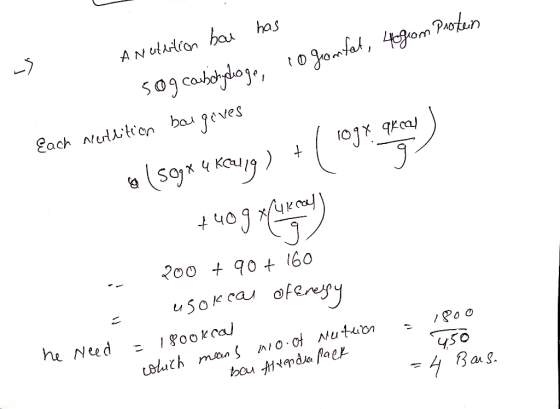 A Nutrition hou has sog caschyloge, to gonfat, 40gram Protein neatlition bou gives Each 109% akres (sogx 4 Keung) + ( +40 g 2