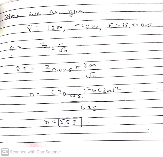 are given Here we 150 8:30 Fr. 25, 4= 0.05 32 sh 3oo q 5 = Z 0.025 Sn n- (20.025 2x (30) 625 n=1553 CS Scanned with CamScanne