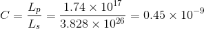 C = 42 1.74 101 3.828 x 1026 = 0.45 x 10-9