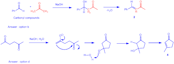 OH NaOH PhCH HOCH3 PhC AH2 -H2O Ph VI Carbonyl compounds which dy Answer: option b will = *-* NaOH, H2O H-O Answer: option d