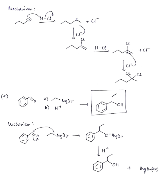 Mechanism: ZH-C1 vi + Н- t to i cu re) . a) ~ mg Br b) HT Mechanismi -OH + Mg Brot)