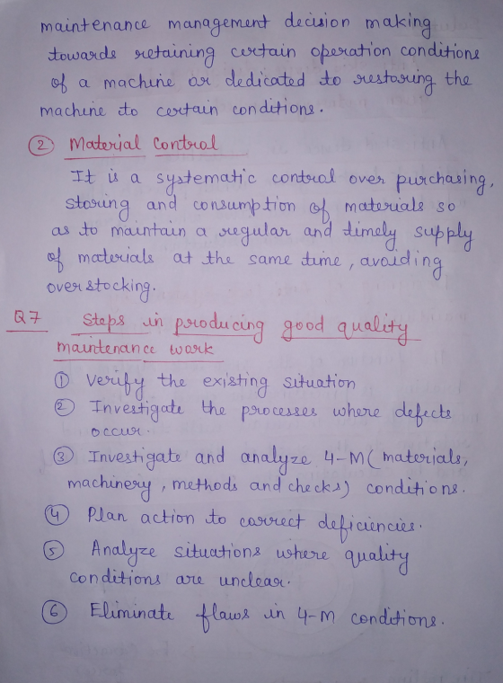 maintenance management decision making towards retaining certain operation conditione of a machine or dedicated to resto mach