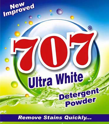 New Improved @ 707 Ultra White Detergent Powder Remove Stains Quickly...