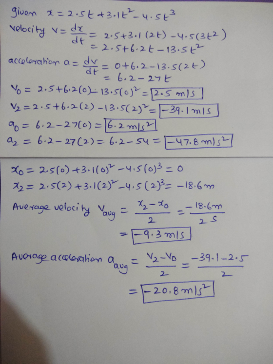 velocity2.543.1 (t) -4s(3t) d t = 6.2-27ヒ Ave-cuge velocity % 2 Avorage ac@eahion Y-Vo