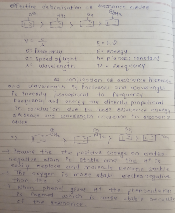 enfeitive delocalisation of N4 on sesonance oedee RHa 08 o= reequency c = speed of light AF wavelength E=ho E = eneegy hi Pla