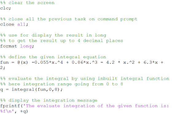%% clear the screen clc; %% close all the previous task on command prompt close all; %% use for display the result in long %%