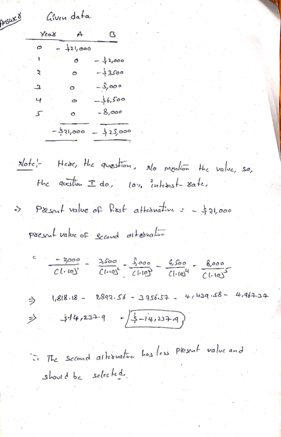 Given data nsae& Yeax A 21,000 42000 -4200 2 O -46,s00 -8,000 O -1,000 25000 Hed, e question, No mehon e valve, so, ote the