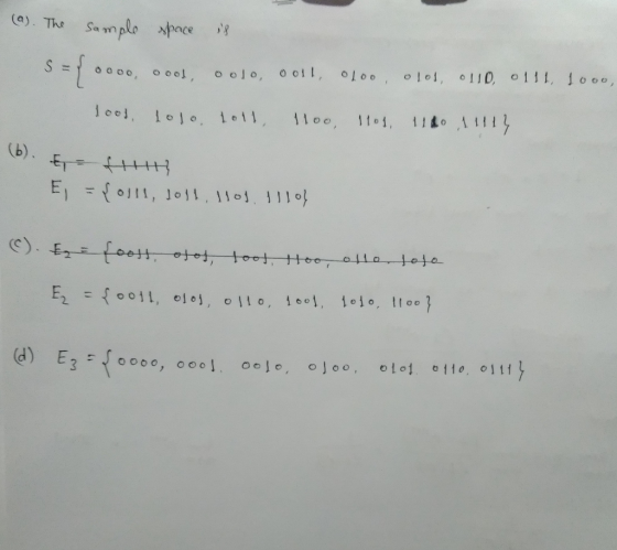 (a). The Samplo ace l o oj {。011, el oj, įe01, 1010. I1003 olio, E3 ←ご0000, 0001 oolo, ol®o, ol®1 0110, 0111