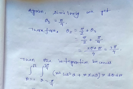 similarly we Again, Oz - Therefore, 02 2 t + Os 77/ 71 2 T 4 2 17t t 3 t 4. 4 Then the integration becomes (52 482a + r sino)