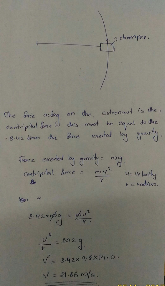 The ice ae ding on dhe, astronot is dhe astronaut is he his moot e equal do dhe rce. Torte exered by vav gro V. ther 2 t/ 2 J