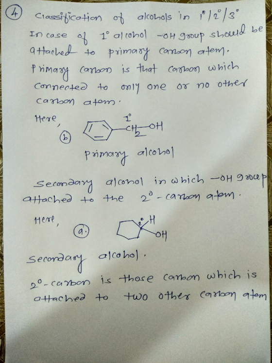 Classification of alcohols in 201213 In case of 1° alcohol -OH group should be attached to primary carbon atem. Primasy carbo