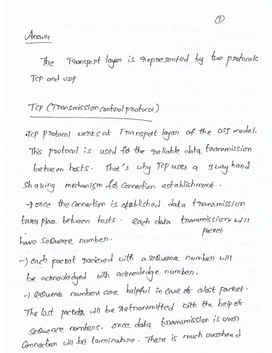 Ansuoy The Tanot layen is epresentad by to protocols TcP and UDf ToP CTransmicsion contwol pnotucot) TcP PTotocol 07k< at Tna