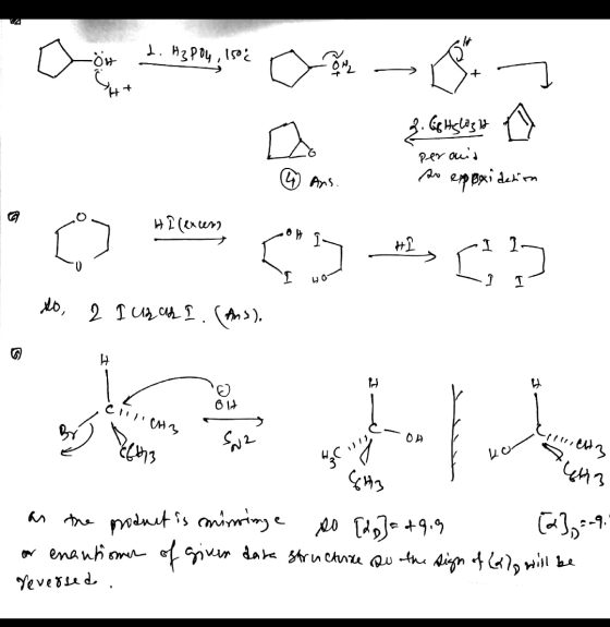 -Ört 2. H3PO4, 150% 2. Getslosit perauid © Ans. De epoxidation HI(exen # #2 I 2 [;) - Î I to, 2 IULUI. An>). u ciilCH? 017 B