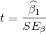 t=\frac{\widehat{\beta_1}}{SE_\beta}