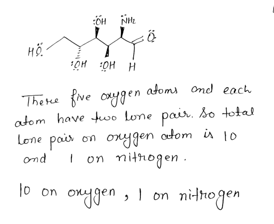 TÕH MHz HÖYYY OH OH Ả There five oxygen atoms and each atom have two lone pair. So total lone pair on onygen atom is 10 and I