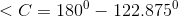 <C=180^0-122.875^0