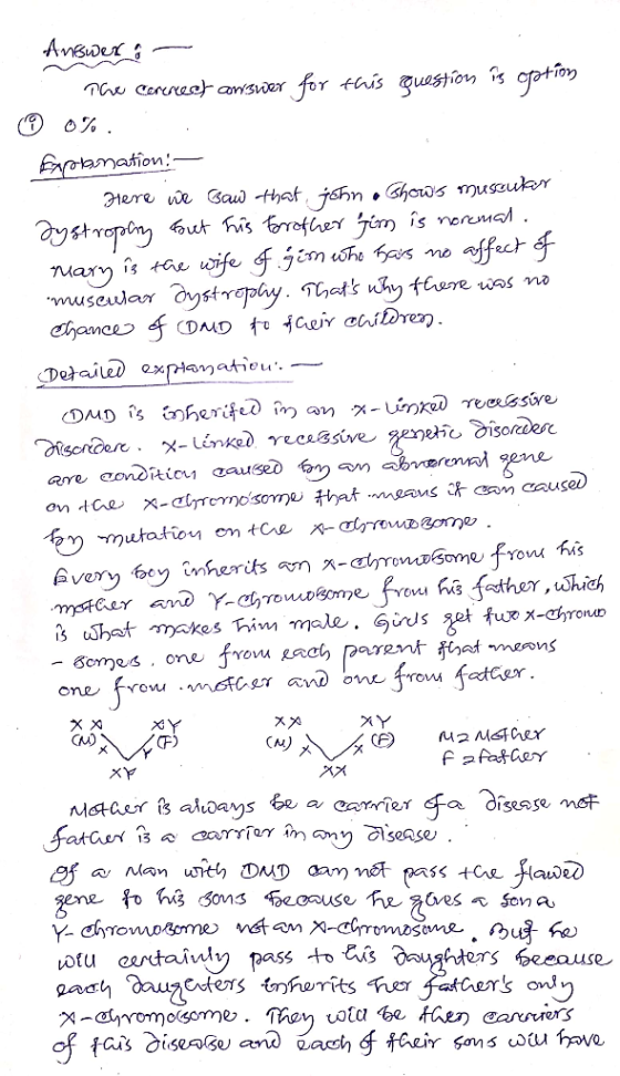 Answer The ceremeet answer for this question is gotion © 0% Explanation: Here we gaw that, tehn . Chows muscular dystrophing