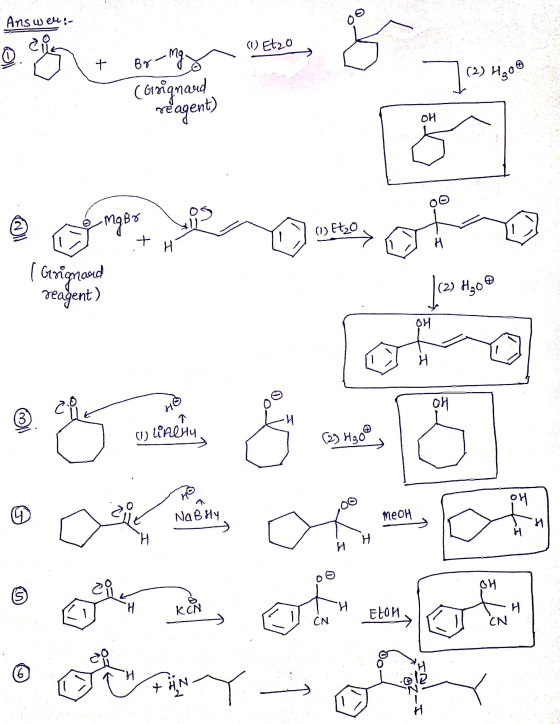 Answer:- ༩) et2-0 + ག Brལ (Grignard H,ce reagent) A MOBr (0) Etso ( Grignard reagent) (2) #go9 J་ He Na Boy heoA ༧ ཀྱི་ དབང