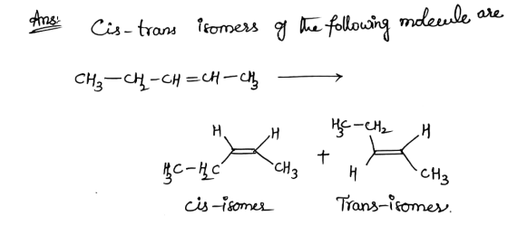 the Cis-trans i fomers of the following molecule are CH2-CH-CH=CH-CH, H H H - CH2 H HC HC CH₃ TH CH3 cis-isomes Trans-isomes.