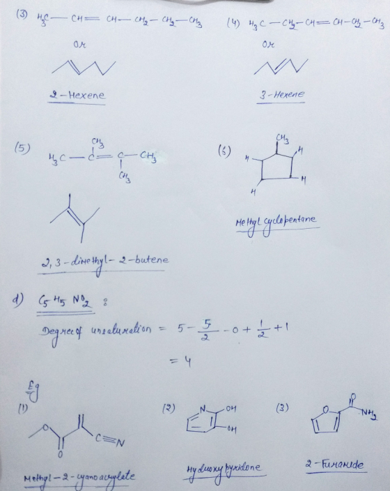 (3) HC CH = CH CHg - CH₂ - Criz (4) Ho C-CH₂-CH=CH-CH₂ - CH3 or Or M . 2-Hexene 3- Hexene 3-evene -CH₂ sony geometrie Methyl