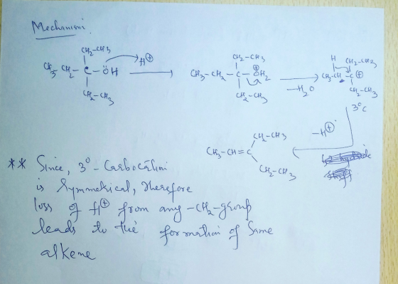 Mechanism H CF-82 Skin - CH₂ - CH3 Chyncha - (- Off - CH₂ CH - C D la? CH -Cth H 13°C 54-CH3 xx Since, 3- nical, therefore th