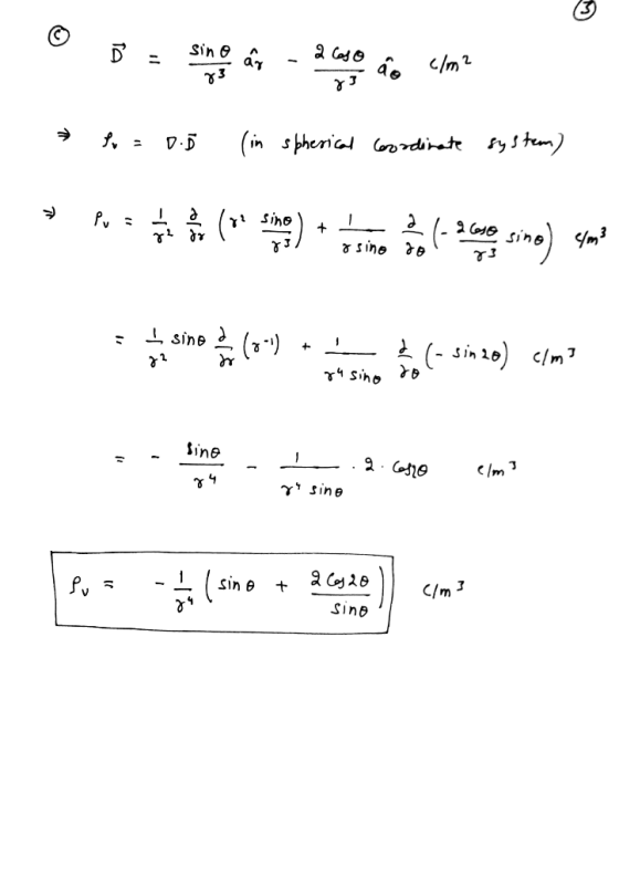 Sin 0 A also C/m2 XJ * l = 0.0 I (in spherical coordinate system) Put B ( 14 time (-a ono sing) smo 12616 & sino do et sine (