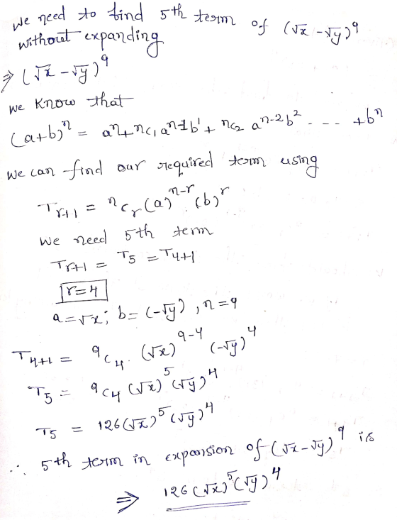 we need to find 5th term of (se without expanding of (Ta-tyd 9 +60 ² (Terry) we know that Carb? aunc, a nibt na an-26² We c