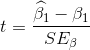t=\frac{\widehat{\beta_1}-\beta_1}{SE_\beta}