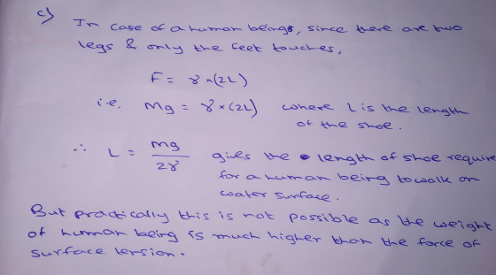 or In case of a human beings, since there are two legs & only the feet touches, F = 8+(22) 8x(22) ie, Mg = where is the lengt