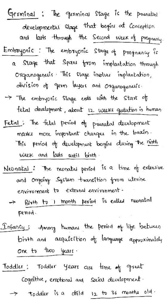 Germinal : The germinal stage is the prenatal developmental Slage that begins at Conception and lasts through the second week