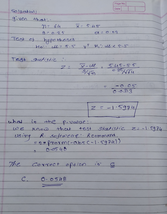 Page No. Date Soluation given that :64 902 5 0 ,0313 zS97 uhat is the-Nicalue 0.0546 he Co.OSh8