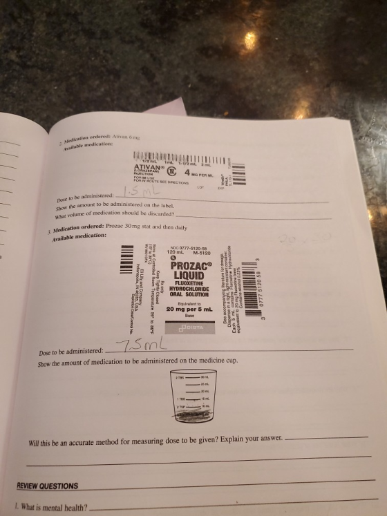 edication ordered Ativan om Available medication: 1/2 ml ATIVAN ml 1.1/2 mi. 2 mL INJECTORAM @ 4. 4 MG PERML FOR MUST SEE REC