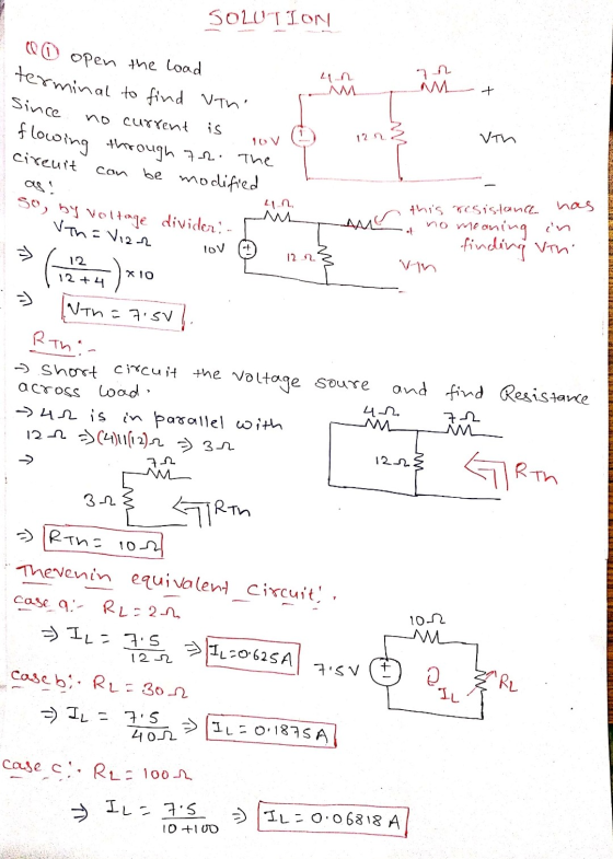 SOLUTION 4 an M Mt o open the load erminal to find vines Since no current is on flowing through 7r. The cirenit can be modifi