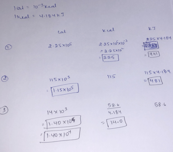 10-3Keal al Ikeal = 4.184KT cal keal 2.25X10S 2.25x10x10 aasx1o -941 gee3 ISX103 1S४५-।6५ 11S 481 3 58.6 14 X 103 58 6 ५.18५