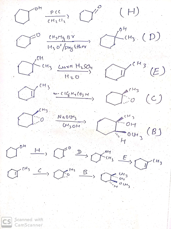 - Г . :pcc . CH2Cl2. O CH,M BY о которая d, (Р) Он warm H₂SO 1110 АА м» с 1С, Е- (03 Н 1. NaOен, Сн, он а“ н, 1° 2g, Eco, а“