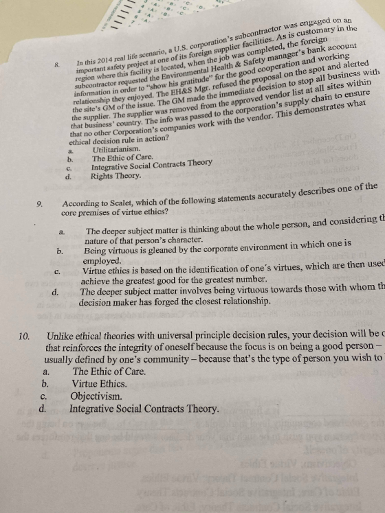 3 AC EA bcontractor was engaged on an In this 2014 real life scenario, a U.S. corporations subcontractor important safety pr