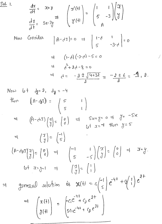 Sol. 1 da 세님 - 해 - 3 N dy, 55 5행 A at Now Consider A-)0 ㅋ 1d 예 3d S (-d}(-3-d0-5=0 2 ㅠ ㅠ ㅠ dtgd -8 =0 d 11 - 9 + JG+3 9. 3 +3