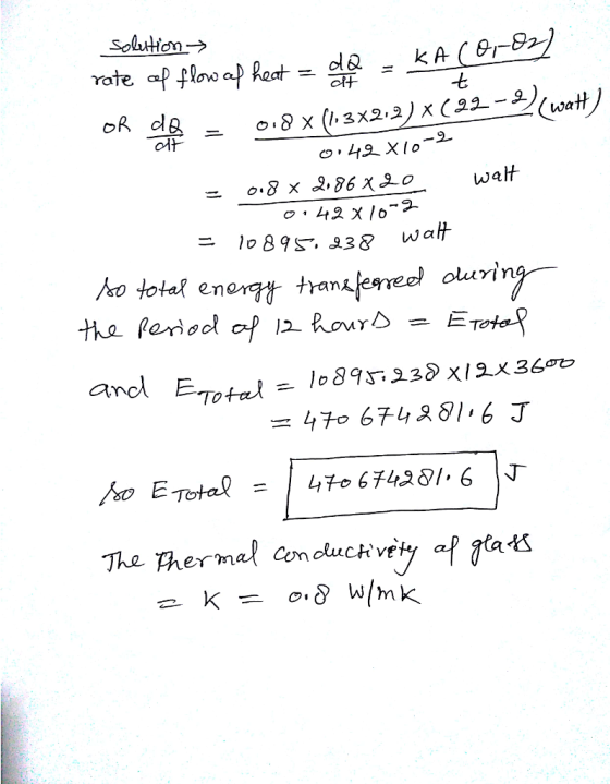 Solution 七 oK de wat ho total energt tran사erred oluri ng - ancl The permel conolucH ve