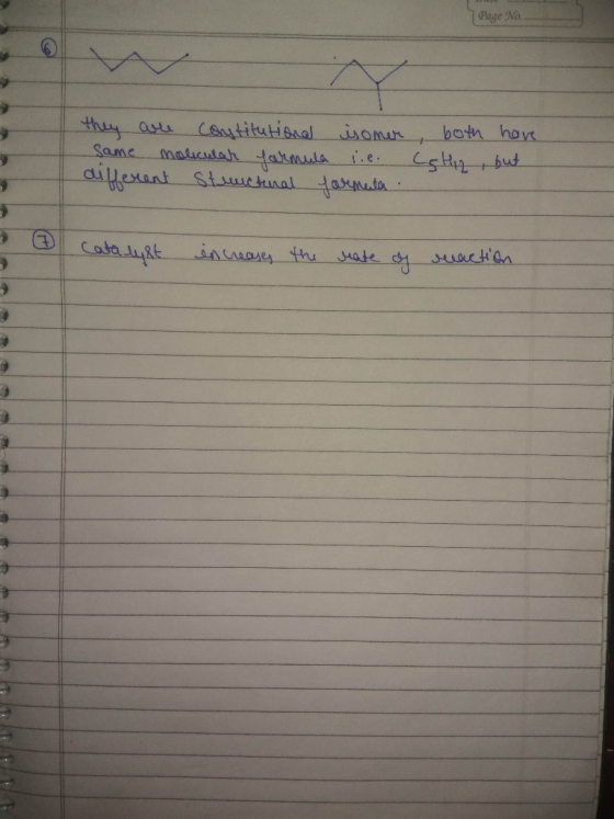 7 Page No.. they are constitutional isomer, both have. same molecular farmula lie. Ce Hip, but different struuctinal formula