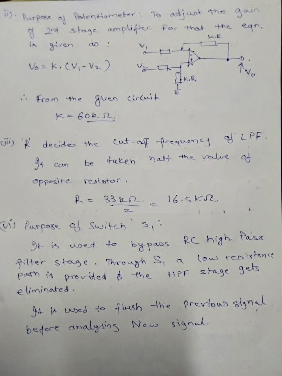 24 shye amplifier. For tro, +ne ean. 4.2 -다ㅡㅡ Vo K.R om the sen ciot LPF. eciden the Cut oppesite rcbiter provided the HPF sH