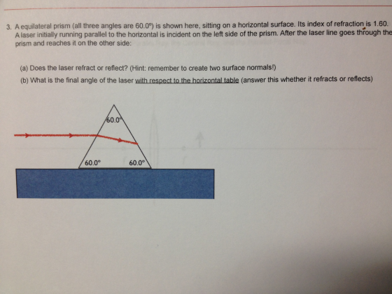 A equilateral prism (all three angles are 60.0 deg