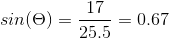 sin(Θ) =- 25.5 3
