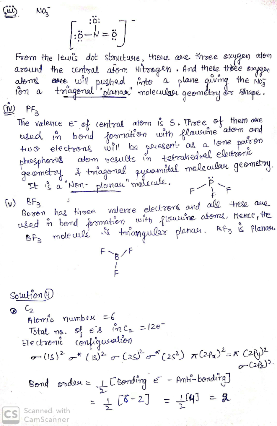 Frem the lew dot stuctue, thee ase thvee around the central atom Nitragen. Ard these theee exygn atem asce will pugheadl mte