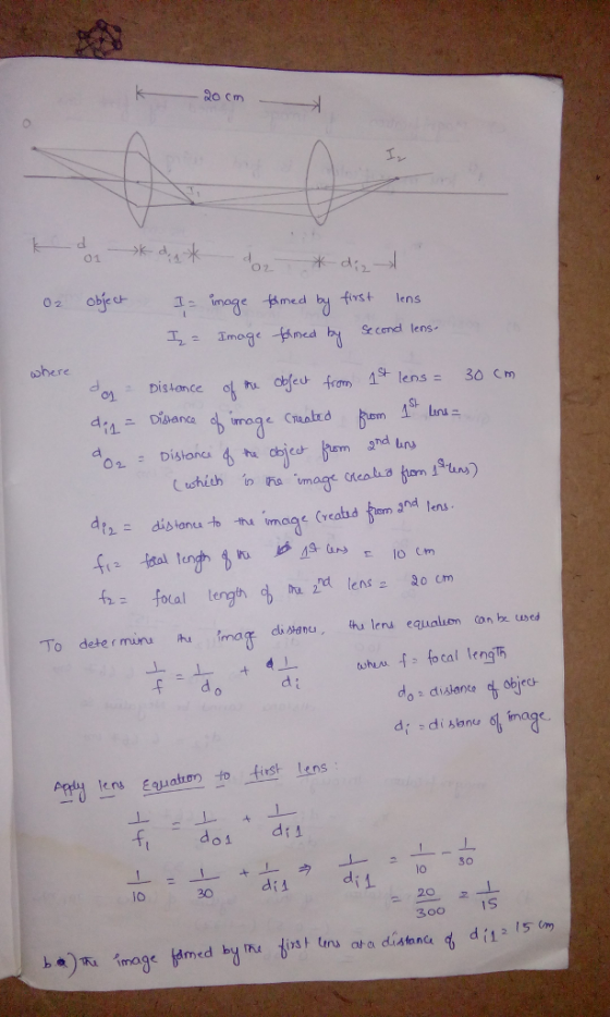 02.-ㄧㄧˊ米., d where d012 Distance obtu cted from 19-lens= 30 cm SH f: focal length, hird lens di di sbnu 애image. do1 dr 10 30